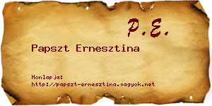 Papszt Ernesztina névjegykártya